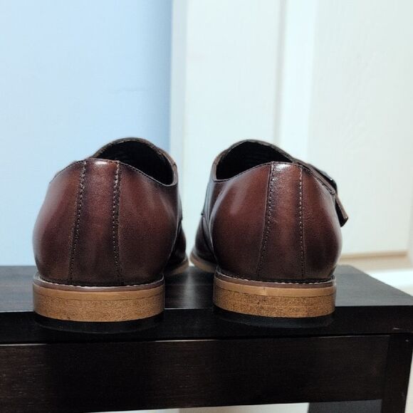 Stacy Adams Desmond Brown Leather Single Monk Strap Cap Toe Dress Shoes Size 9.5 main image 9